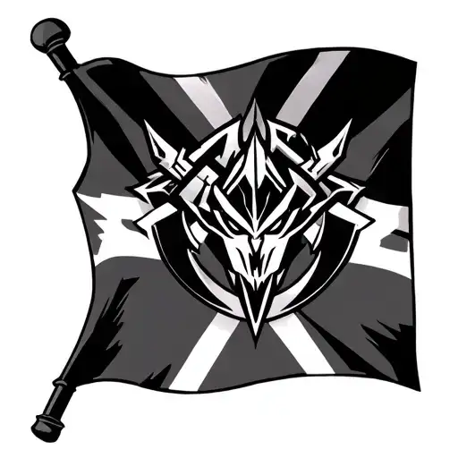 Gurren Lagann logo on a flag tattoo design idea