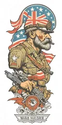 war soldier make Australia great again tattoo design idea