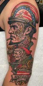 war soldier make Australia great again tattoo design idea