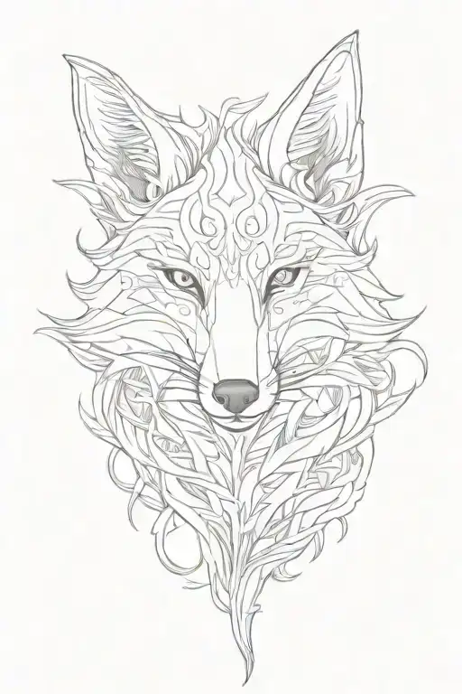 fox of greed tattoo design idea