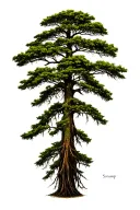 Louisiana swamp cypress tree tattoo design idea