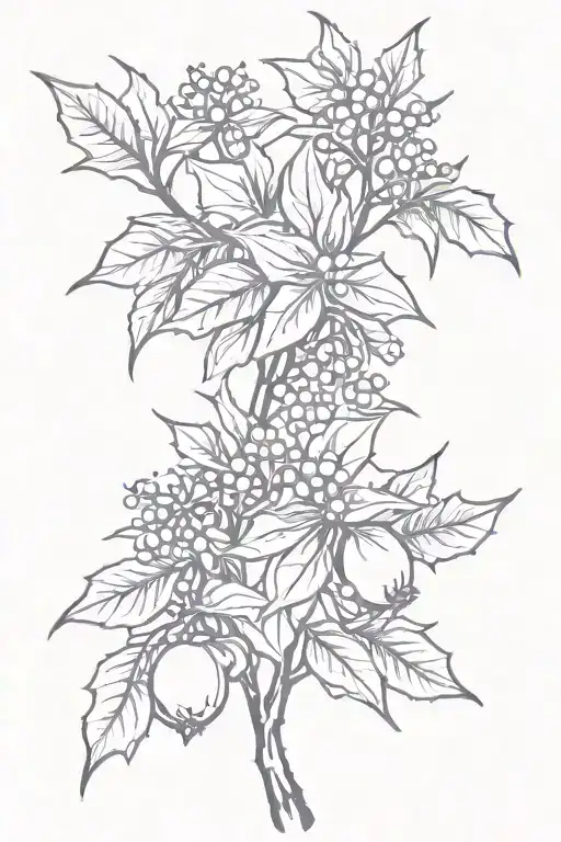 holly berries tattoo design idea