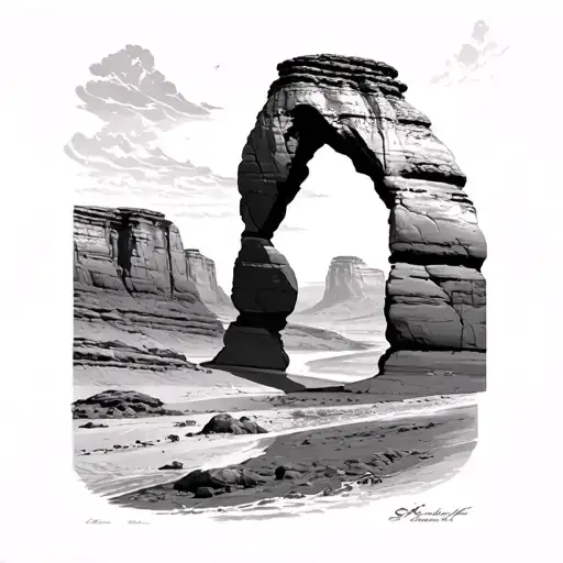 delicate arch tattoo design idea
