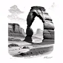 delicate arch tattoo design idea