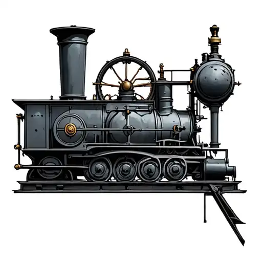 Steam Engine tattoo design idea