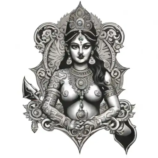 Black spade Hindu slut tattoo design idea