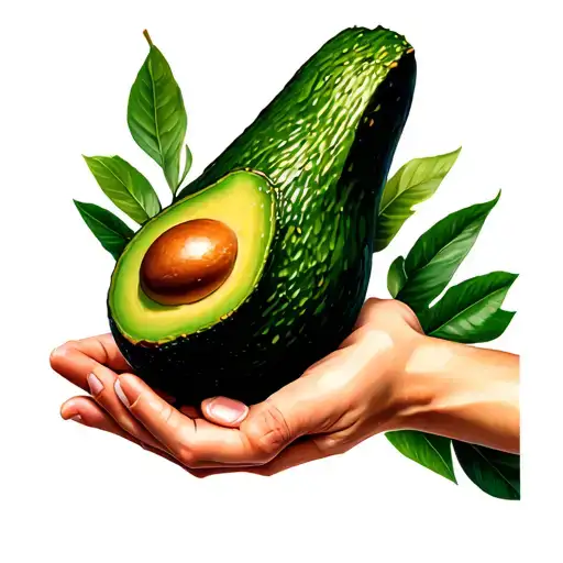 avocado for couple holding hands tattoo design idea