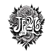 kids initials JF23 BF26 tattoo design idea