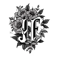 kids initials JF23 BF26 tattoo design idea