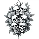 snapdragon with skulls tattoo design idea