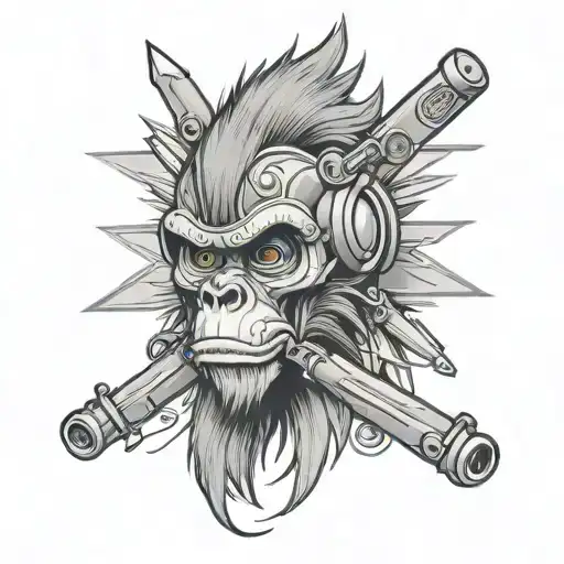 air force bad monkey tattoo design idea