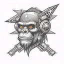air force bad monkey tattoo design idea