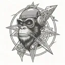 air force bad monkey tattoo design idea
