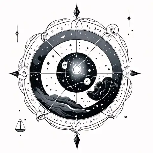 Libra Aquarius constellation merging tattoo design idea