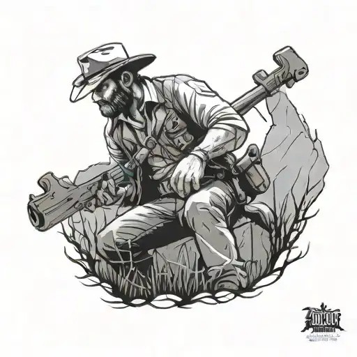 arthur morgan grave tattoo design idea