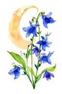 bluebell and semi colon tattoo design idea