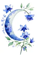 bluebell and semi colon tattoo design idea