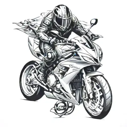 black sportbike tattoo design idea