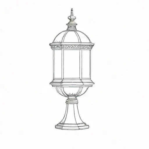 an outdoor lamp tattoo design idea