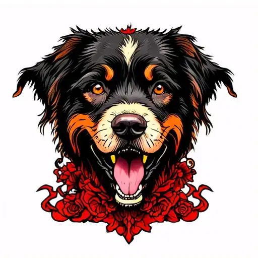 hell hound full body tattoo design idea