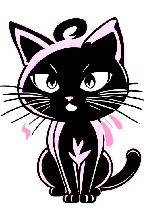 cat silhouette tattoo design idea