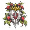 bleeding heart wearing crown of thorns tattoo design idea