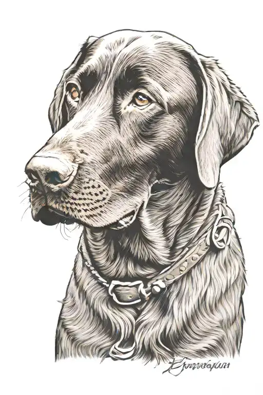 chocolate lab dog tattoo design idea