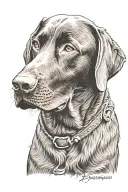 chocolate lab dog tattoo design idea