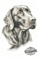 chocolate lab dog tattoo design idea