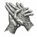 praying hands holding each tattoo design idea
