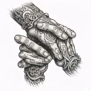 praying hands holding each tattoo design idea