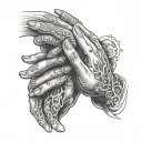 praying hands holding each tattoo design idea