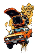 lada 2105 like it belongs in fast and furious  tattoo design idea