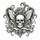 death evil  bio mechanic tattoo design idea