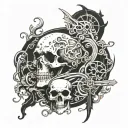 death evil  bio mechanic tattoo design idea