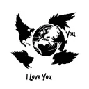A world and inside says world in the middle and then around it I love you always and forever daddy black, and white tattoo design idea