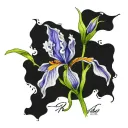 iris flower with name iris  tattoo design idea