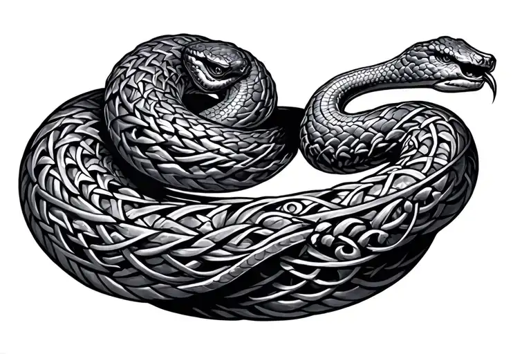 Celtic snake wrapped tattoo design idea