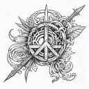 protect my peace sign tattoo design idea
