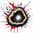 geode cracked open ivy vine wrapped tattoo design idea