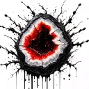 geode cracked open ivy vine wrapped tattoo design idea