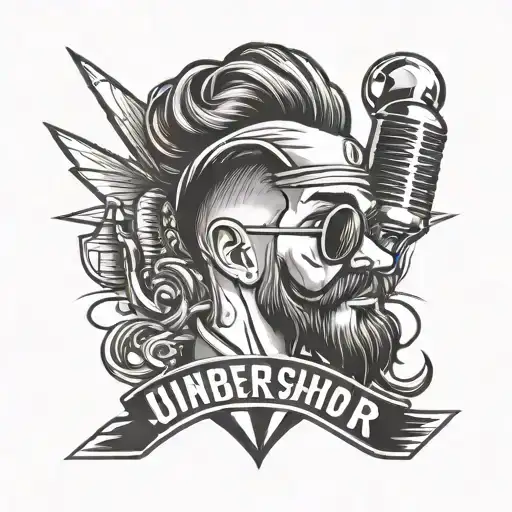 "Create a modern and eye-catching logo for a barbershop called 'Junior House.' Include stylized typography, elements lik tattoo design idea