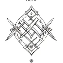 "Strength wisdom loyalty love " Bind Rune tattoo design idea