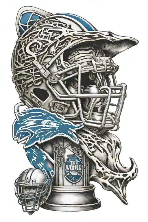 lombardi trophy and Detroit lions tattoo design idea