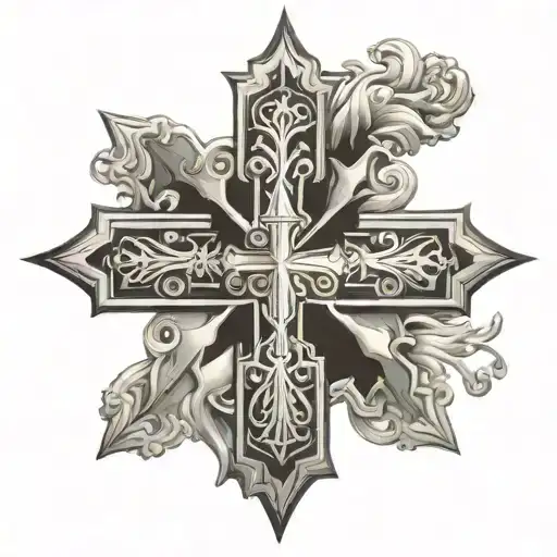 Serbian cross tattoo design idea