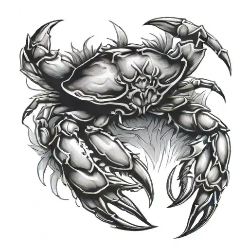 blue crab shredding tattoo design idea