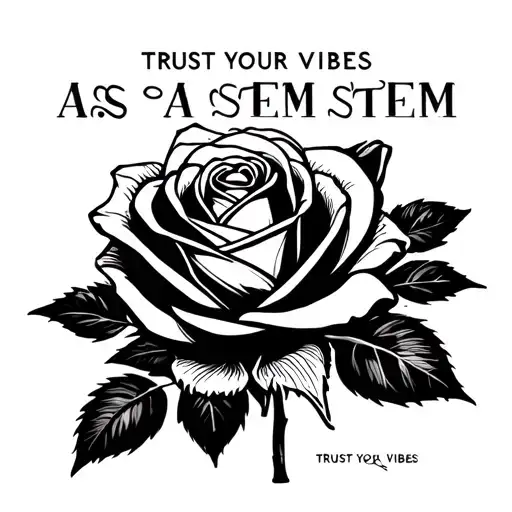 "trust your vibes as a stem" trust your vibes as a stem rose tattoo design idea