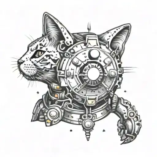 cat space marine tattoo design idea