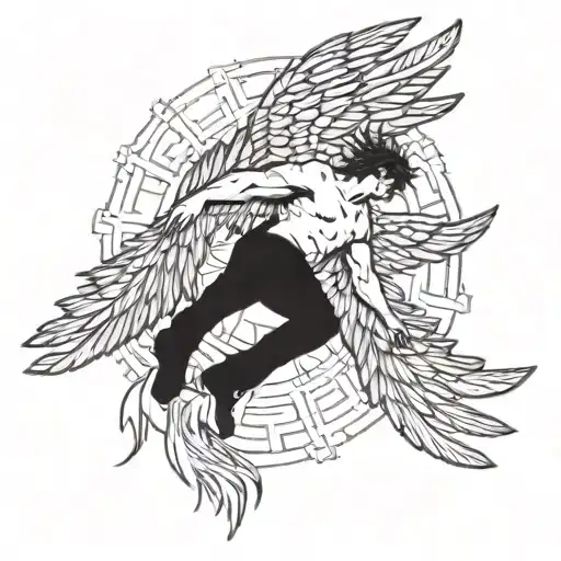 falling icarus tattoo design idea