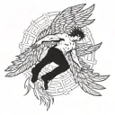falling icarus tattoo design idea